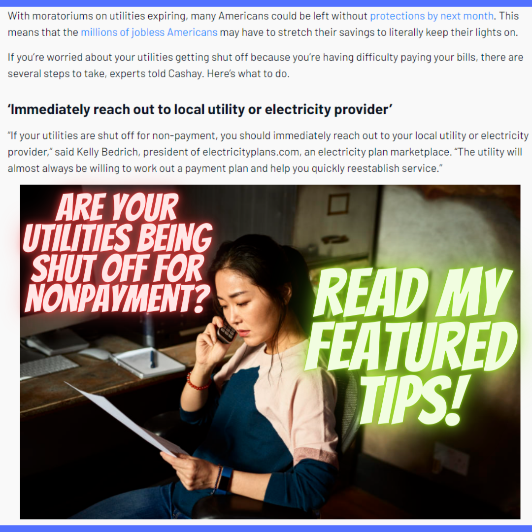 Woman on the phone with her utility company
