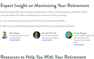 Frankie Fegurgur quoted by MoneyGeek on FERS pensions